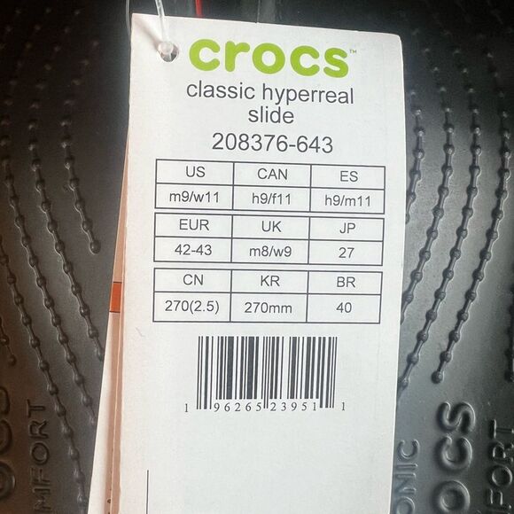 Crocs Classic Hyperreal Slide Sandals Strawberries Black Red Unisex M9/W… - Picture 6 of 7